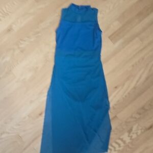 Chic Sleeveless Blue Maxi Dress